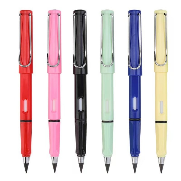 Bärbar raderbar bläckfri pennsats (4 Forever-pennor med suddgummi + 8 utbytbara spetsar) för att skriva och skissa