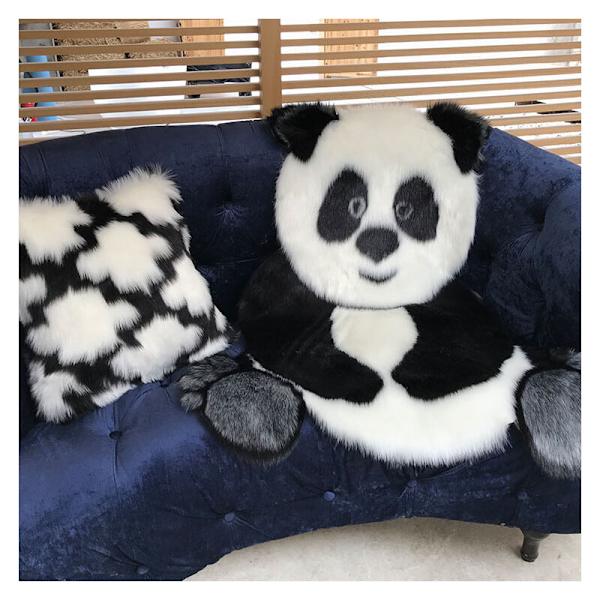 Cartoon Panda Matta, Konstgjord Päls, Mjuk Shag Kudde, Silkeslen Shag Matta för Vardagsrum, Sovrum, Karfönster, Soffa, 35 Tum x 47 Tum, Panda