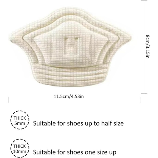 Klackskydd Klippbara Klackskydd Återanvändbara Klackskydd Klackskydd (Beige, 4-pack - 10mm)