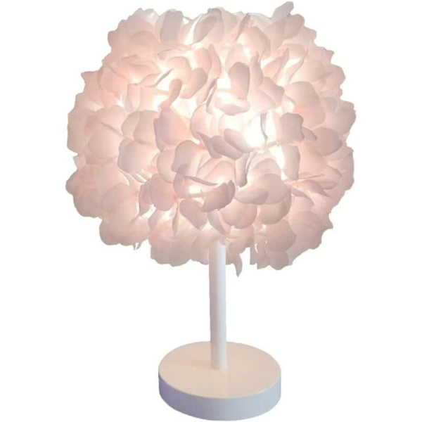 Siden Ros Blom Sänglampa Sänglampa Lampskärm Modern Elegant Fjäder Bordslampa Skrivbordslampa Lampskärm Vardagsrum Sovrum Heminredning Bröllopsdekor