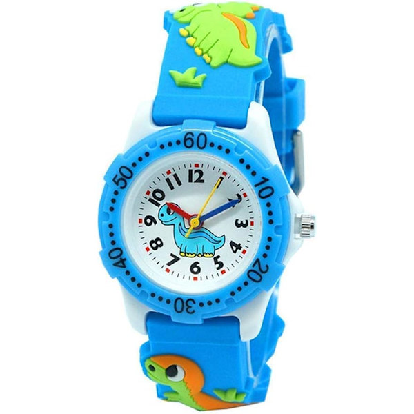 Fashionabla 3D tecknade watch för pojkar och flickor vattentät elektronisk watch trendig watch Light blue