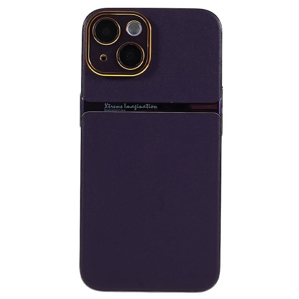 För Iphone 14 Plus Pu Läder + PC Cover Smalt skyddande phone case Lila