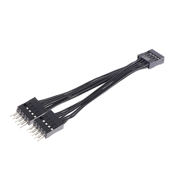 10 cm USB -moderkortskabel USB header-förlängningskabel 9pin 1 hona till 2 hane null ingen