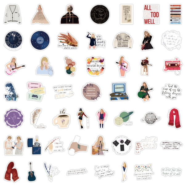 100 Singer Taylor Swift Form Stickers Vattentäta Stickers
