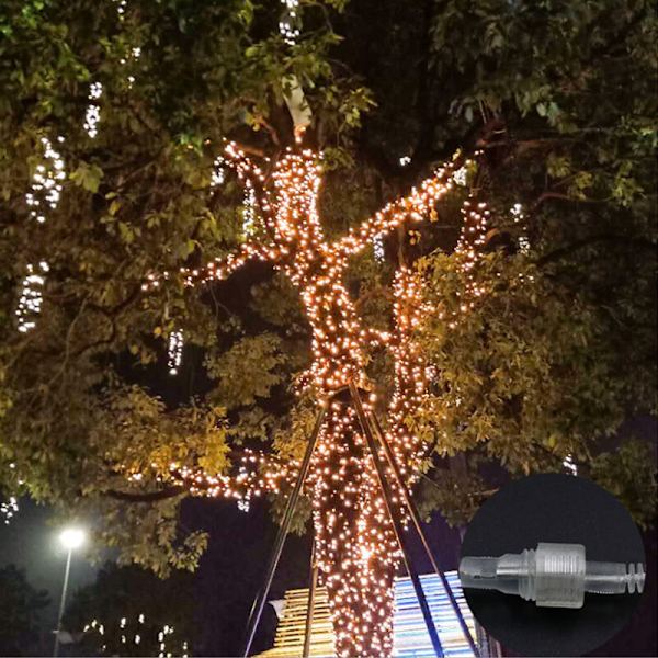 100m 2000 LED-ljus ljussaga karneval bröllop utomhus trädgård inomhusbelysning varmvit plugin fjärrkontroll
