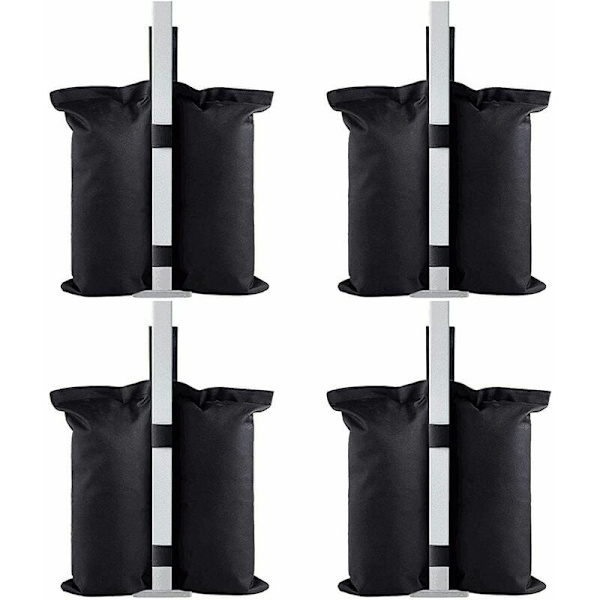 Set med 4 viktade sandsäckar, sandvikter för paviljonger, tält och parasoller, fotvikter för markiser, solskydd, svart
