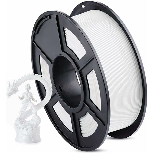 1,75 mm filament, 3D-skrivarfilament Pla Plus, dimensionsnoggrannhet +/- 0,03 mm, 1 kg spole (2,2 kg) 3D-utskriftsfilament för 3D-skrivare, vit