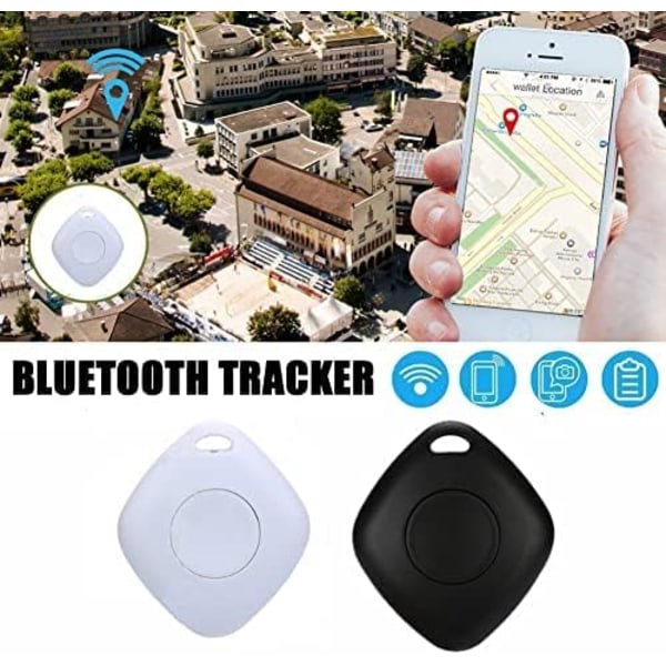Smart Bluetooth Tracker & Key Finder, Key Finder Device med app, GPS-spårning för barn, nycklar, bagage, kompatibel iOS Android, 1-pack, vit