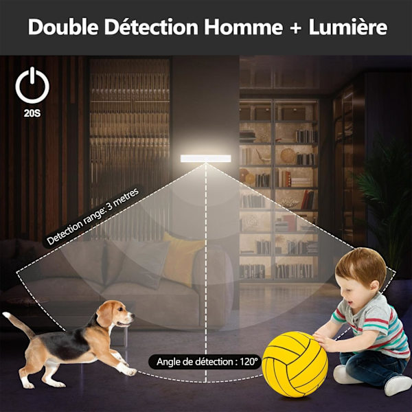 Reglette LED Kitchen USB Rechargeable, 56LED Closet Light, Trådlös inomhus rörelsesensor lampa 20CM