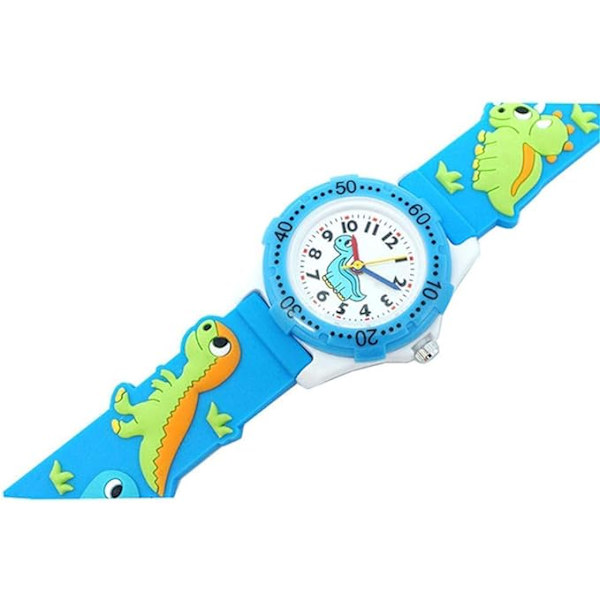 Fashionabla 3D tecknade watch för pojkar och flickor vattentät elektronisk watch trendig watch Light blue