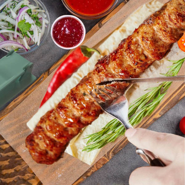 Hushålls kebabmaskin form plast kebab maskin pressad kött kebab kebab grillprylar (grön)