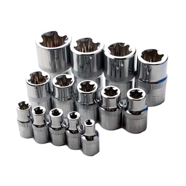 Star E4-E24 E-Torx Hon-Torx Hylsnyckelsats Yttre Sexkantmutter 14 st
