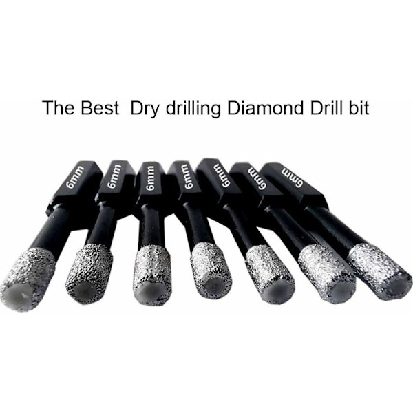 4 st diamantborrkronor för kakel, keramik, porslin, stengods, sten. Professionella diamantborrkronor hålsågar - 6 mm 8 mm 10 mm 12 mm