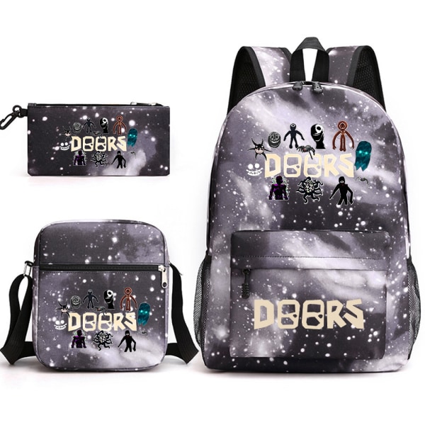 Dörrar roblox tredelad ryggsäck Starry Sky Black ~ 1 tredelad