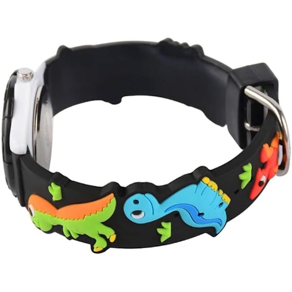 Fashionabla 3D tecknade watch för pojkar och flickor vattentät elektronisk watch trendig watch Black