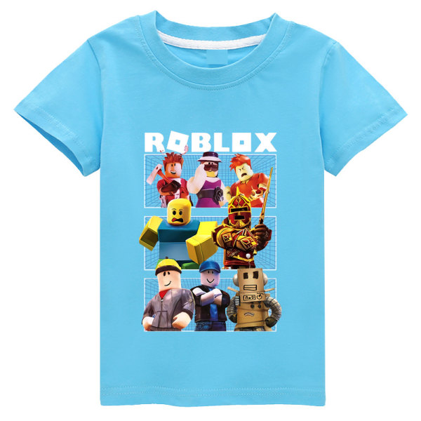 ROBLOX T-shirt Fashion Kids T-shirt F9 wathet 160cm