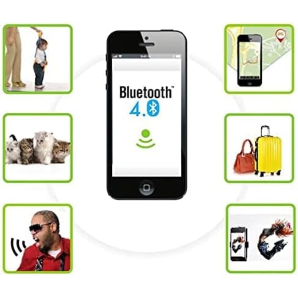 Smart Bluetooth Tracker & Key Finder, Key Finder Device med app, GPS-spårning för barn, nycklar, bagage, kompatibel iOS Android, 1-pack, vit