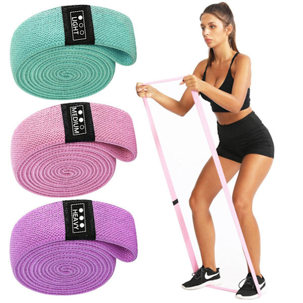 3st Sport Träningsmotstånd Loop Band Set Elastiskt Booty Band Set Med Bärväska För Yoga Hem Gym Workout Lila One Size