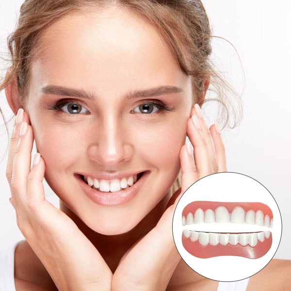 6 par tänder kosmetiska faner, snabbproteser, tillfälliga proteser, falska övre och nedre tänder, Perfect Smile Teeth Prosthetics Faner