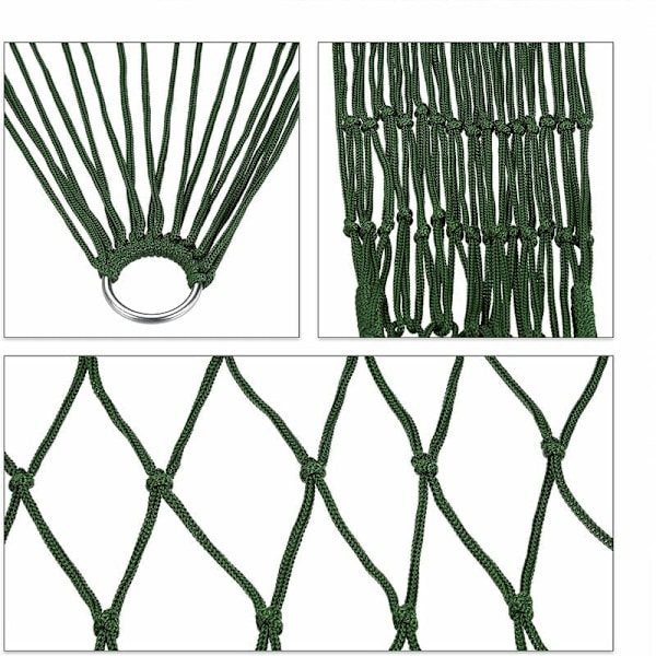 Nät hängmatta, enkel trädgårdshängmatta, camping, lätt, lämplig för inomhus och utomhus, grön