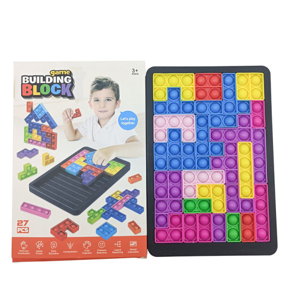 Tetris byggsten pussel press och dekompression pussel schack barns tidig utbildning interaktiva leksaker