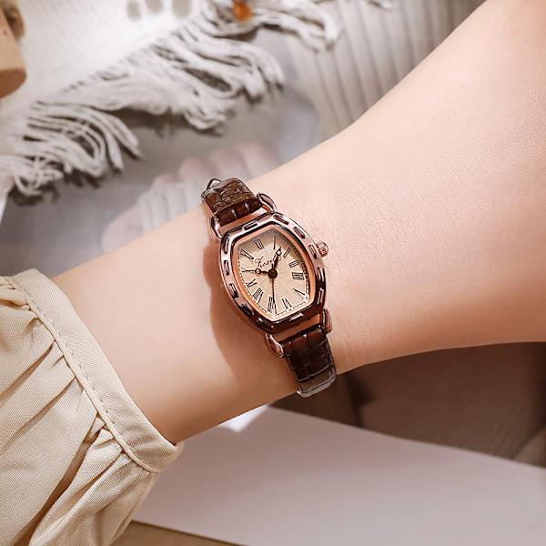 Watch retro liten fat watch dam bälte temperament liten fyrkantig watch kvarts urverk watch