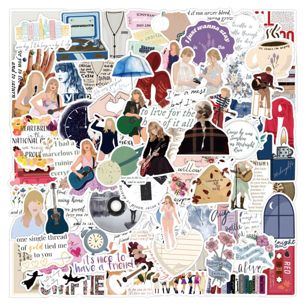 100 Singer Taylor Swift Form Stickers Vattentäta Stickers
