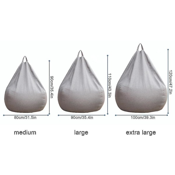 Ny Design Extra Stor Bean Bag Stolar Cover Inomhus Lata Solstolar För Vuxna Barn Hotsale! Grå 100*120cm