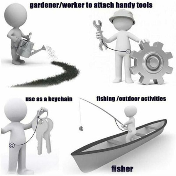 5 st fiskeredskap, fiskeredskap elastisk säkerhetsrep multifärgade fiskespön säkra infällbara fiskeredskap tillbehör