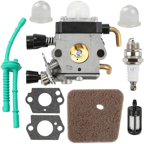 Förgasarsats för STIHL FS55 FS55R FS55RC FS38 KM55 HL45 KM55R luftfilter bränslepilotkit tändstiftsats sju paket