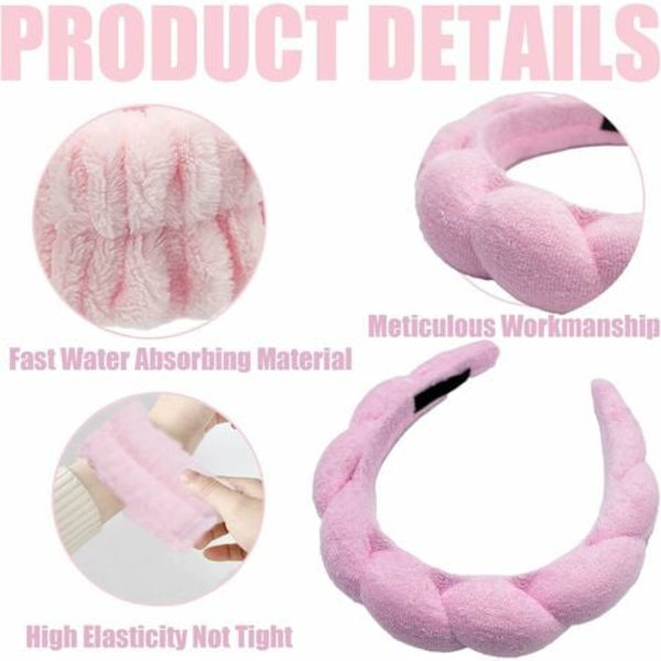 Mikrofiber tvättarmband, svamp pannband för ansikte tvätt, förhindrar vatten från att spilla in i dina armar