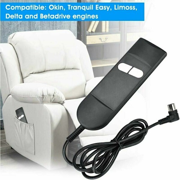 Handkontroll 2 knappar fåtölj Recliner fjärrkontroll elektrisk fåtölj switch för lyftstol, elektrisk soffa, Recliner