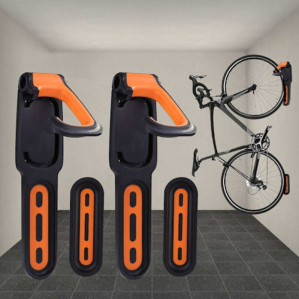Cykelställ, Gummibelagt Väggmonterat Cykelställ, för 2 Cyklar Cykelväggställ för Inomhus och Utomhus