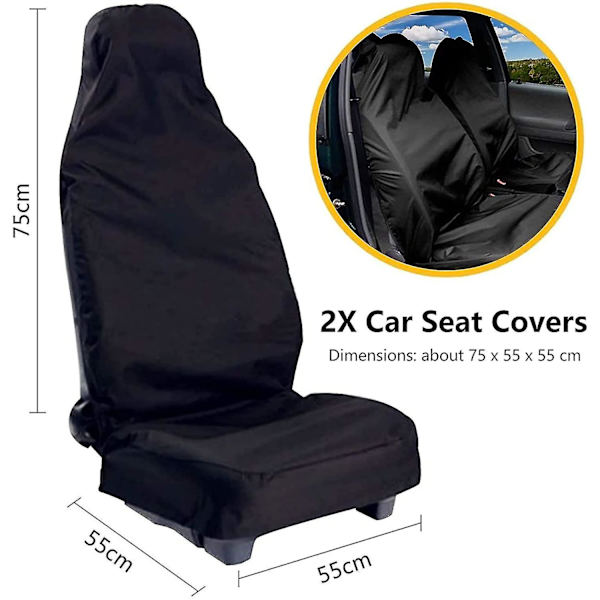 2-pack universal bilframsätesöverdrag Vattentäta nylon passar de flesta