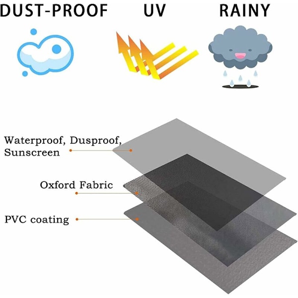 Vattentät trädgårdshörnsoffa skyddande överdrag för L-formade utomhusmöbler hörn presenning terrass 210d anti-UV/vind svart, 222x286x78cm