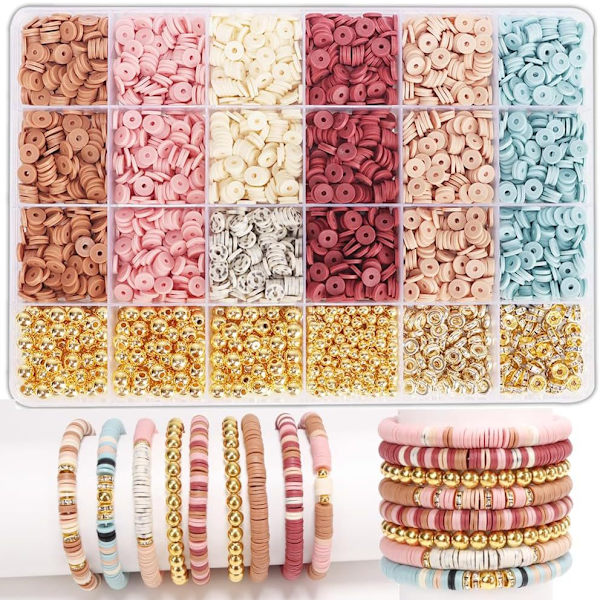 Lerpärlor för smyckestillverkning, polymerer för presenter, sats för tillverkning av berlockarmband för flickor 8-12 år gamla