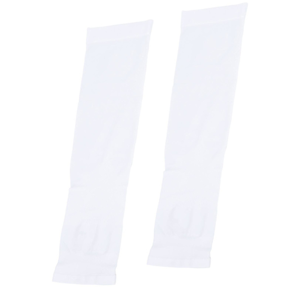 2 set sommar cover Ice Silk utomhussportärmar med fingeröppning för unisex Vit*Svart