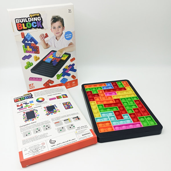 Tetris byggsten pussel press och dekompression pussel schack barns tidig utbildning interaktiva leksaker