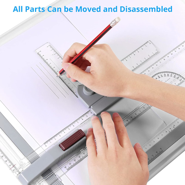 A3 ritbord - Metrisk 51 x 36,5 cm - Arkitektens ritbord med parallellrörelse och justerbar vinkel