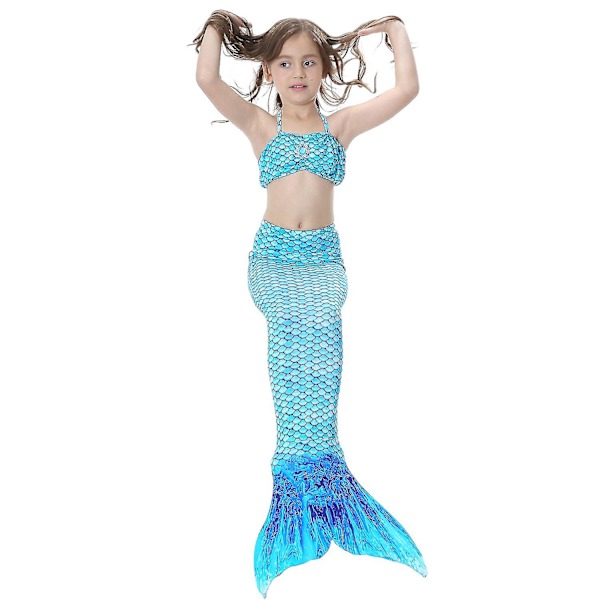 Baddräkt för flickor Mermaid Tail Bikinidräkt Rollspelsdräkt Simdräkt JP02 140