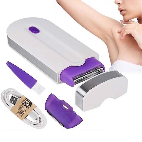 USB uppladdningsbar smärtfri laserhårborttagningssats Touch-epilator för kvinnor Kroppsansikte Ben Bikini Handhållen rakapparat