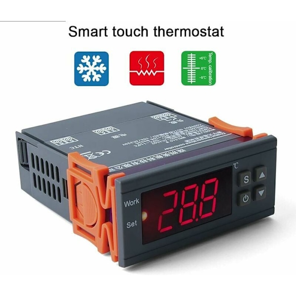 Termoelement Temperaturregulator Digital Temperaturregulator med Sensor för Kyl Frys Temperaturstyrda System -40120°C 220V AC