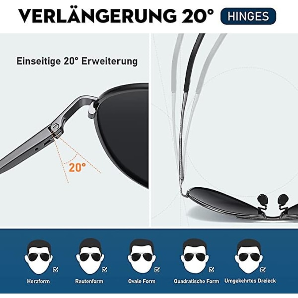 Solglasögon Herr Dam Polariserad Premium Metallram Solglasögon Unisex Med Uv400-skydd Vintage körglasögon Svart Svart