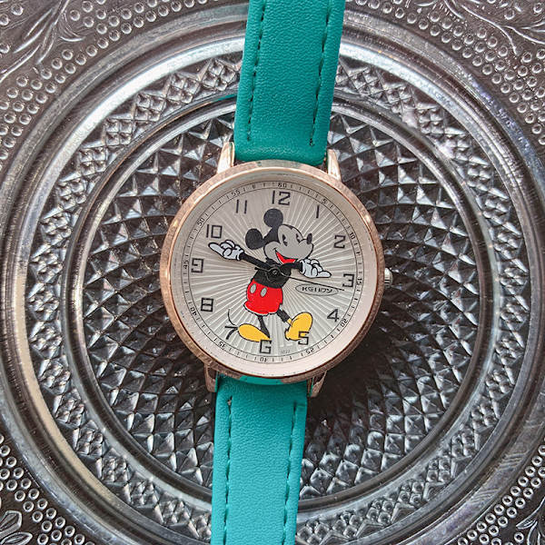 Enkel Mickey Mouse- watch Studentklocka Dammode Watch Emerald Green