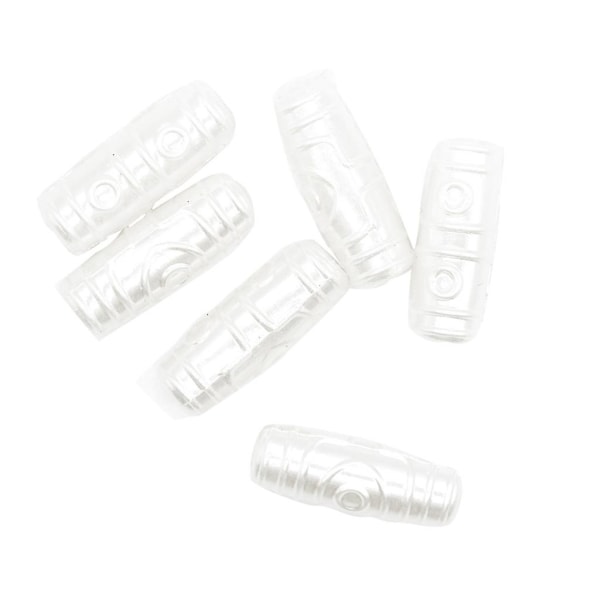 128 stycken Imitation Pearl Resin Pärlor Ihåligt rör Ivory White Dreadlock Hårpärlor DIY Smycken Hårflätning Tillbehör Dekoration