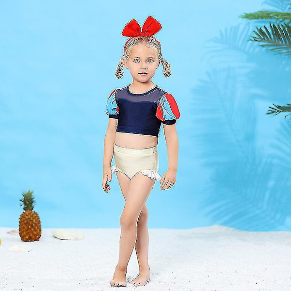 Tvådelad baddräkt för flickor Princess Bikini Ruffle Beach Surf Simning Baddräkt Rollspel Badkläder Set 3-8t_x