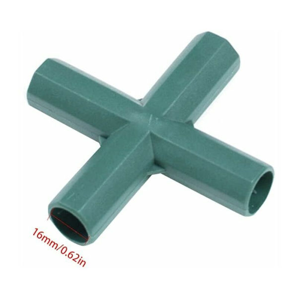 Plast Ram Kopplingar Kopplingar Höger Hörn Rör Kopplingar Växthus Bygg Kopplingar 16mm 4 Vägs Kors 10st