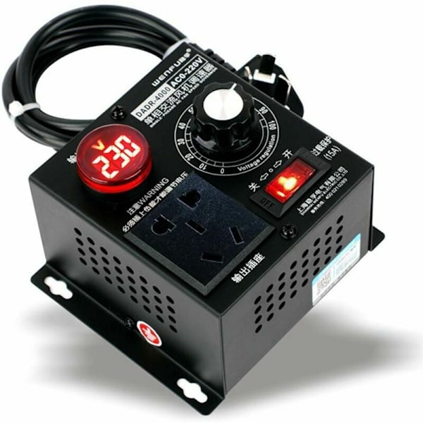 AC 220V 9A 4000W SCR Dimmer Spänningsregulator Motorfläkt Regulator Hastighetsregulator Dimmer