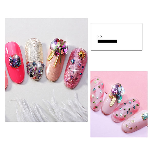 Glittrande nagelkonst DIY Rhinestones - ihålig måne stjärna (mikro pärluppsättning)