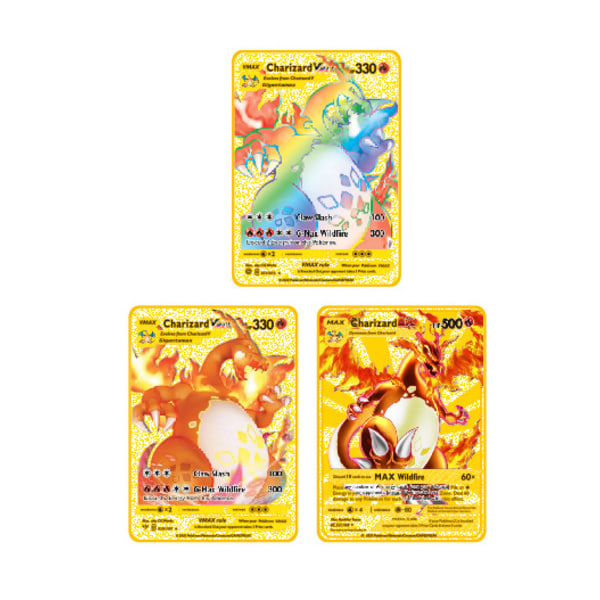 3st Vmax guldkort pläterade metallkort Hyper Rare Rainbow Golden Cards Dx Gx Ultra Rare Collection Cards Bästa presenterna för barnsamlare